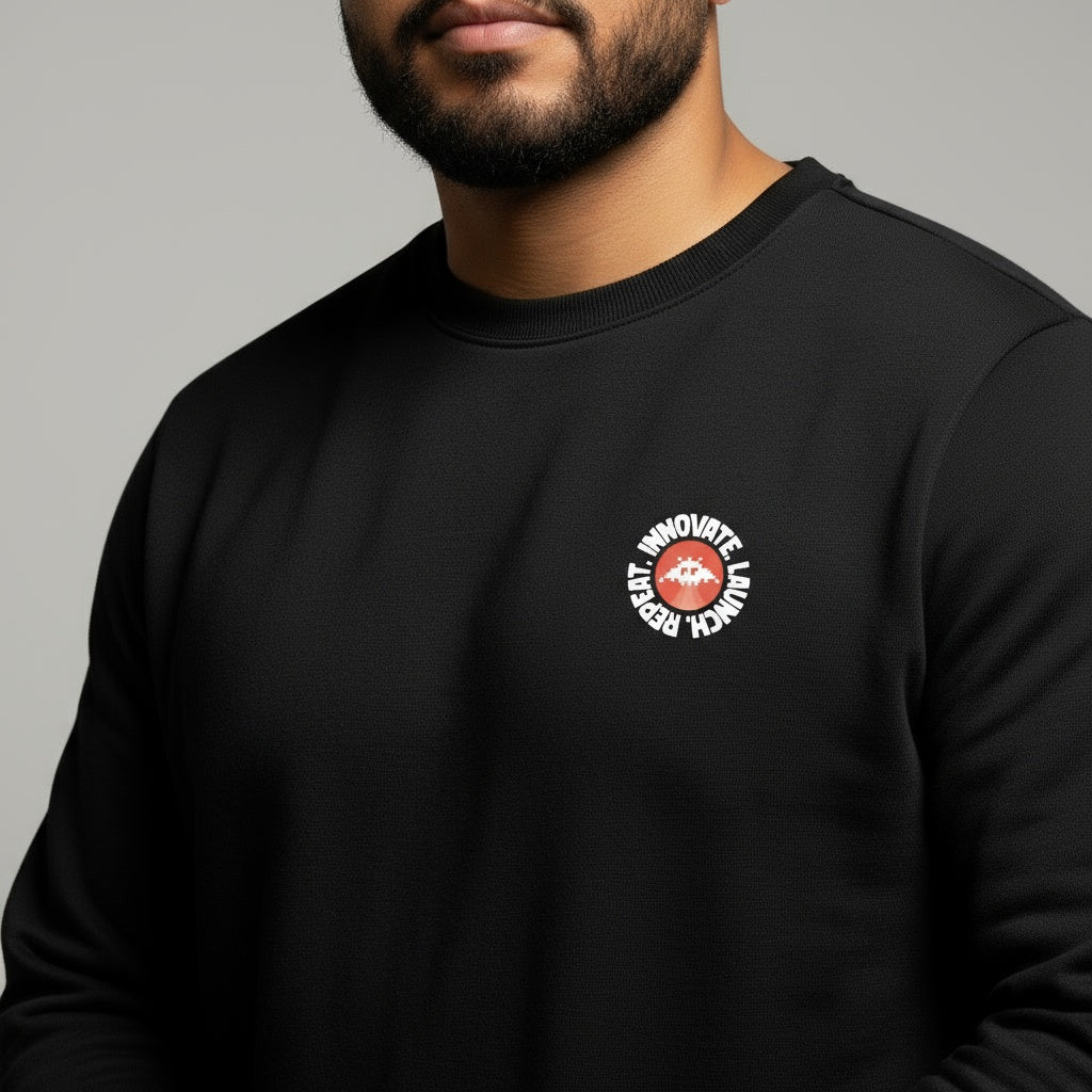 Innovate. Launch. Repeat. Emblem. - Organic Basic Unisex Sweatshirt